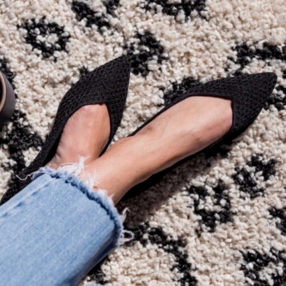 Rothy’s The Point Black Honeycomb flats size 7.5